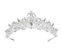 Corona Cabello Joyería, Coronas Para Novias, Novia Corona Diamante De Imitación, Tiara Corona De Cristal, Para Corona Nupcial Proms De Boda Desfiles Princesas Fiesta De Cumpleaños (Silver)