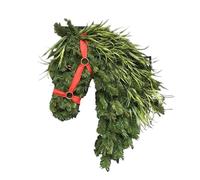 Corona Cabeza Caballo | Colgador Pared Corona navideña en Forma Caballo | Decoración navideña Ecuestre Granja | 2026 Coronas navideñas vegetación sintética para decoración del hogar Puerta