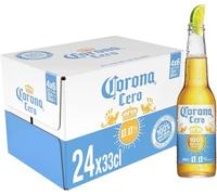 Corona Cero, Pack de 24 botellas x 33 cl, Cerveza con 100% Ingredientes Naturales, 0.0% Vol. de Alcohol