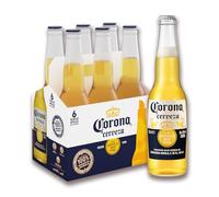 Corona Cerveza Extra, Pack de 6 Botellas x 33 erveza Ligera y Refrescante, 4,5% Volumen de Alcohol