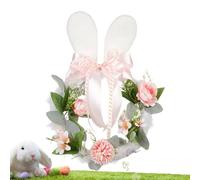 Corona Conejito, Decoración Primavera Estacional Artificial | Corona Exterior Orejas de Conejo Decoración Primavera | Para Exterior e Interior Puerta Ventana Salón Porche