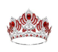 Corona Corona Tiara Diademas de Moda Coronas de no Crown Beauty Crown Queen Coronas Coloridas Vestido Show Diadema Adecuada for Tiara de Boda, Tiara de cumpleaños for niña(Red)