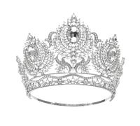 Corona Corona Tiara Diademas de Moda Coronas de no Crown Beauty Crown Queen Coronas Coloridas Vestido Show Diadema Adecuada for Tiara de Boda, Tiara de cumpleaños for niña(Silver)