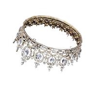 Corona Coronas de metal for reinas, reyes y novias, diademas, tocados tiaras banquetes(Gold-color)