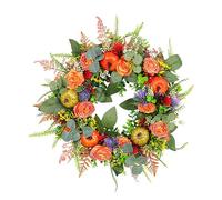 Corona de Acción de Gracias - Decoración Otoñal de 17,72 Pulgadas,Corona de calabaza artificial decorativa hecha a mano multifuncional para la puerta principal