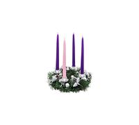 Corona de Adviento Navideña - Decoración de centro de mesa para la temporada de coronas de Adviento - Portavelas de Adviento y decoraciones