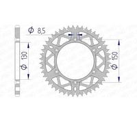 CORONA DE ALUMINIO PASO 520 SCARICO FANGO DIENTES 46 YAMAHA (TTR 230 2005-2012 , WR 125 P,Q, 2002-2003 , WR 250 F N,P,Q,R,T,V, 2001-2006 , WR 250 F W,X,Y,Z,A,B,C, 2007-2013 , WR 250 Z M,N, 2000-2001 , WR 250 Z P, 2002 , WR 250 Z Q, 2003 , WR 400 F L, 1999 , WR 426 F M,N,P, 2000-2002 , WR 450 F Q,R,T,V, 2003-2006 , WR 450 F W,X,Y,Z,A,B, 2007-2012 , YZ 125 L,M,N, 1999-2001 , YZ 125 P,Q,R, 2002-2004 , YZ 125 T,V,W,X,Y,