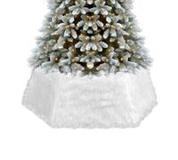 Corona de árbol de Navidad - Collar de felpa blanca Decoración navideña - Decoración navideña - Cubierta de pie de falda de árbol de granja, para vacaciones, interior, fiesta, escuela, hogar, oficina