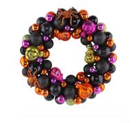 Corona de bolas cromadas para decoración de fiesta festiva galvanizada brillante para acento, colorido 34.49 cm, plástico, Halloween, Acción de Gracias, puerta, pared, ventana, decoración del hogar