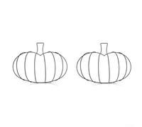 Corona de calabaza de metal de 25 x 20 cm, marco de alambre resistente para decoración de puerta delantera, decoración rústica de granja para colgar (paquete de 2)