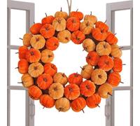 Corona De Calabaza Otoñal | Corona Decorativa De 40 Cm para Acción De Gracias | Decoración Reutilizable Resistente Al Óxido para Cocina Interior Granja Y Exterior | para Pared Porche Halloween Y