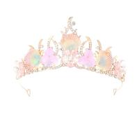 Corona de concha de flor de pez Starfish hecha a mano - Ocean-Inspired Princess Queen Hair Accessory, talla única, Madera de agar