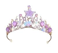 Corona de concha de flor de pez Starfish hecha a mano - Ocean-Inspired Princess Queen Hair Accessory, talla única, Madera de agar