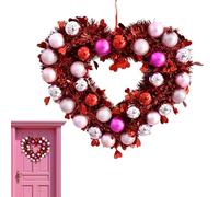 Corona de corazón - 1 Guirnalda con Purpurina en Forma de corazón de 30,8 cm para decoración de la Puerta del día de San Valentín | Decoración de San Valentín para Guirnalda de, Entrada de