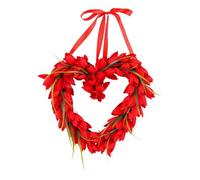 Corona de corazón - Corona de amor de San Valentín de 40 cm | Decoración de puerta de corazón de temporada, romántico, exhibición de amor festivo para el hogar, apartamento, repisa de pared, re