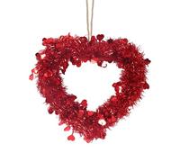 Corona de corazón de San Valentín para ventana, artificial en forma de corazón para interiores, corona hecha a mano para el día de San Valentín para techos, paredes, pasillos, mesas