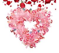 Corona de corazón hecha a mano, corona de San Valentín, corona romántica, corona de boda, hermosa corona en forma de corazón, decoración única para el hogar, ideal para el día de San Valentín, bodas y