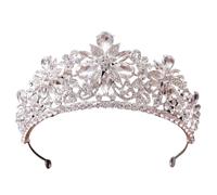 Corona de cristal barroco for mujer, novia, diamantes de imitación, baile de graduación, princesa, accesorios for el cabello de boda, joyería, corona(Beige)