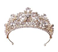 Corona de cristal barroco for mujer, novia, diamantes de imitación, baile de graduación, princesa, accesorios for el cabello de boda, joyería, corona(Pink)