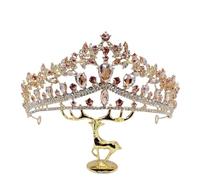 Corona de cristal champán, accesorios para el cabello, tiara para mujer, fiesta, rojo, morado, diamantes de imitación, corona nupcial, joyería para el cabello, talla única, Ágata