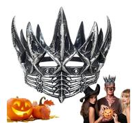 Corona de cuervo de Halloween - Talla, diseño de plumas naturales, estilo gótico negro | Accesorio de disfraz de cosplay, accesorio para disfraz de bruja vampiro e