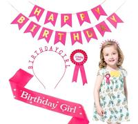 Corona de cumpleaños y cinturón, corona del rey de cumpleaños para niños | Conjunto de decoraciones de pancartas de cumpleaños - Happy Festival Badge Decorative Hairband para traje de fiesta