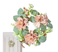 Corona de de Vela de Primavera, vegetación Artificial, Soporte de Pilar de Guirnalda de simulación, artículo Decorativo Resistente con Hojas de eucalipto, arreglo Elegante para casa de Campo de