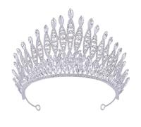 Corona de diamantes de imitación brillantes, decoración para el cabello para entusiastas de la moda, elegante pieza de novia, joyería de fiesta, talla única, como se describe