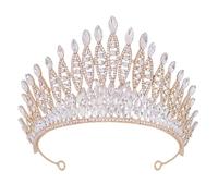 Corona de diamantes de imitación brillantes, decoración para el cabello para entusiastas de la moda, elegante pieza de novia, joyería de fiesta, talla única, como se describe