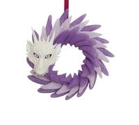 Corona de dragón morado, elegante corona de Halloween para puerta delantera para porche, ventana, hogar, fiesta, decoración de Halloween (20 pulgadas)