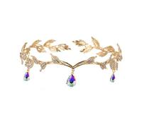 Corona De Elfo Corona de hojas, Tiara de gota de agua, accesorios de boda for mujer, accesorios de Tiara de elfo de princesa for fiesta con diamantes de imitación artificiales Juego De Tiara De Elfo (