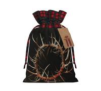 Corona de espinas con cierre de cordón para bolsa de Navidad de 4.7 x 6.9 pulgadas, para Navidad, aniversarios, cumpleaños, sostiene regalos