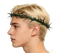 Corona de Espinas de Plástico Tamaño Real de 20 cm de Diámetro, Corona de Espinas Usable para Disfraz de Jesús, Decoración Ornamental para el Hogar y la Iglesia Durante la Cuaresma y la Navidad.