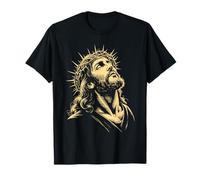 Corona De Espinas Mirada Sagrada Grabado Arte Fe Cristiana Camiseta