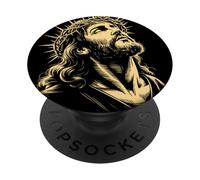 Corona De Espinas Mirada Sagrada Grabado Arte Fe Cristiana PopSockets PopGrip Adhesivo