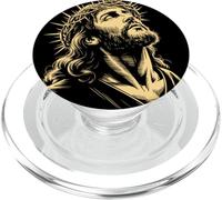 Corona De Espinas Mirada Sagrada Grabado Arte Fe Cristiana PopSockets PopGrip para MagSafe