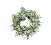 Corona de eucalipto y Lavanda Artificial de 40 cm, versátil y Realista, for decoración de Paredes y Ventanas de Bodas, Resistente y Elegante