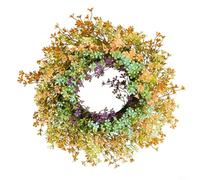 Corona de flores artificiales de 35 cm, ideal para mejorar espacios interiores y exteriores, para celebraciones de temporada