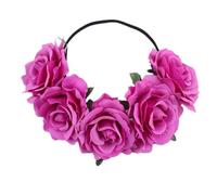 Corona de flores artificiales, Diadema floral artificial multicolor for mujeres damas de honor del banquete boda(Color10)