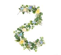 Corona de flores decorativa de 180 cm con mariposas 3D para bodas y decoración del hogar, adecuada para jardín y valla (B)