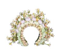 Corona de flores étnicas de inspiración vintage, accesorio elegante para el cabello para mujer, tocado de boda femenino