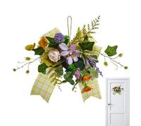 Corona de Flores,Guirnalda de Estilo Rústico Decoración Primaveral | Corona floral artificial para puerta principal | para Entrada, Pared, Portón, Chimenea, Exterior, Porche, Patio, Jardín, Pascua, Dí