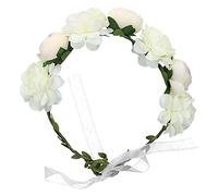 Corona de flores, guirnalda floral ajustable, corona artificial para mujeres, bodas, festivales (branco)