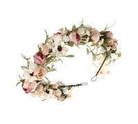 Corona de flores nupcial,Corona de hadas de flores, Corona de flores para el cabello, Accesorios para el cabello para accesorios fotográficos, guirnalda de corona de flores ajustable para fiestas fest