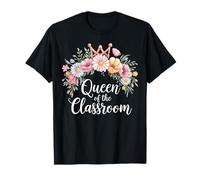 Corona de flores silvestres de agradecimiento al maestro de la reina del aula Camiseta