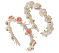 Corona de flores tirolesa, 2 unidades, accesorio para el pelo con flores para Oktoberfest, corona de flores, corona de flores para niñas, fiesta de cerveza, accesorios para traje regional