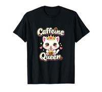 Corona de Gato Kawaii Chibi de Caffeine Queen con diseño de Boba Camiseta