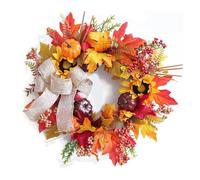 Corona de Hola Corona Artificial de otoño 45 cm, plástico y Seda, Ideal for Decorar la Puerta Principal, Primavera Verano Decoración Sencilla