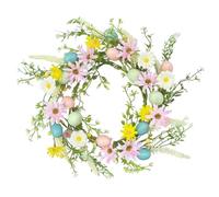 Corona de huevos de Pascua - Decoración de primavera artificial de 5,9 pies, guirnalda de huevos en colores pastel | Centro de mesa estilo campestre para el hogar, para comedor, Patio, ventana al aire