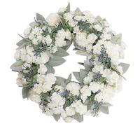 Corona de Invierno, Coronas de Puerta, Corona de Puerta de imitación, Flor Colgante Artificial, Coronas de Invierno Blancas para el Frente, Guirnalda de Flores Decorativa para Bodas, Fiestas, hogar